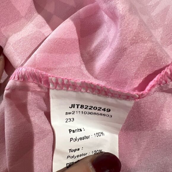 Hot and Light Pink Checkered Button Up Shirt - Picture 5 of 5